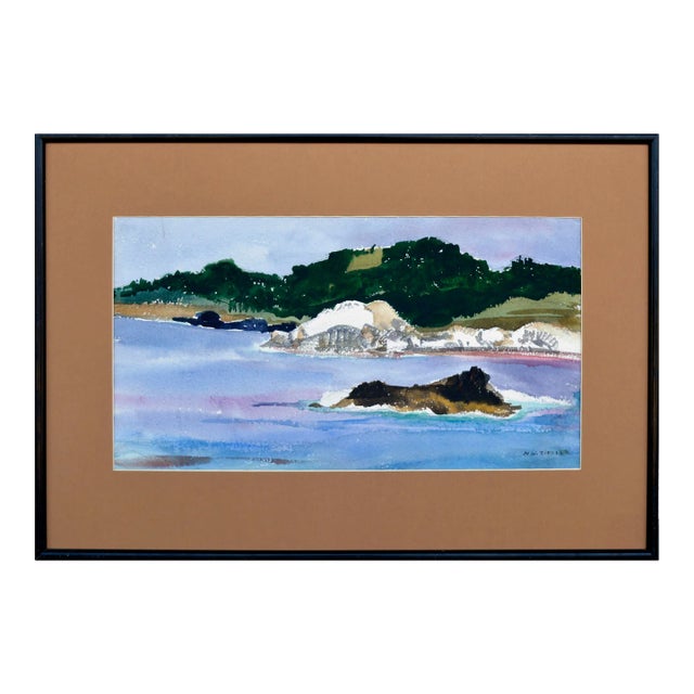 Near Point Lobos - Mid Century Carmel Seascape by Margaret Wherry Ziegler For Sale