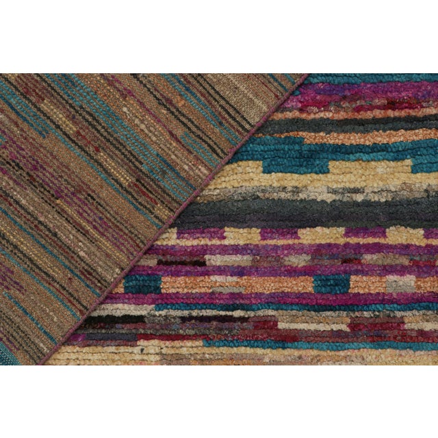 Textile 2010s Rug & Kilim’s Contemporary Moroccan Style Rug in Multicolor Stripes For Sale - Image 7 of 7