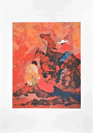 José Guevara, Bullfight, Original Lithograph, 20th-Century