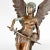 Antique Broze Sculpture of Angel with Sword, 1890s For Sale - Image 3 of 11