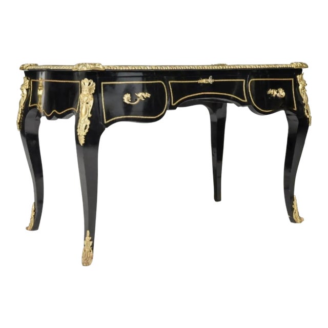 French Empire Style Leather Top Desk With Ormolu Accents For Sale
