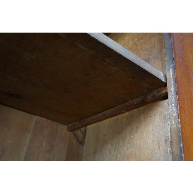 Wood Primitive Antique American Victorian Poplar Closet Cupboard Linen Press Cabinet For Sale - Image 7 of 18