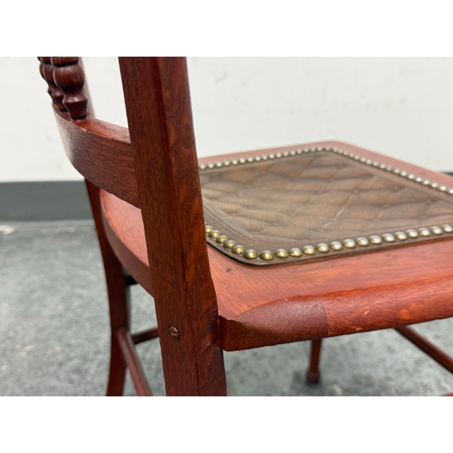19th Century Victorian Oak Side Chairs, Pair For Sale - Image 10 of 12