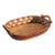 Handwoven Oval Tray With Wooden Handles For Sale