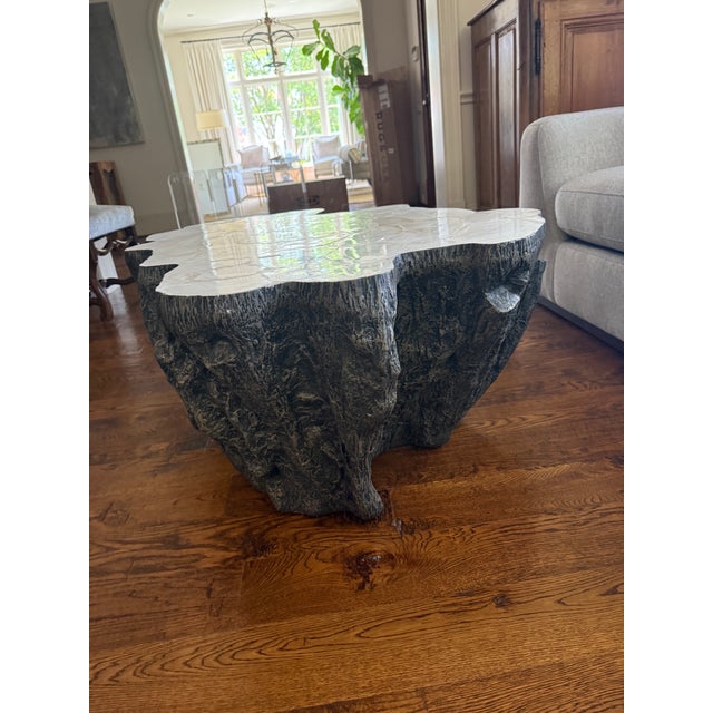 Sculpture Materials Attributed Palecek Chloe Fossil Clam Lava Coffee Table For Sale - Image 7 of 15