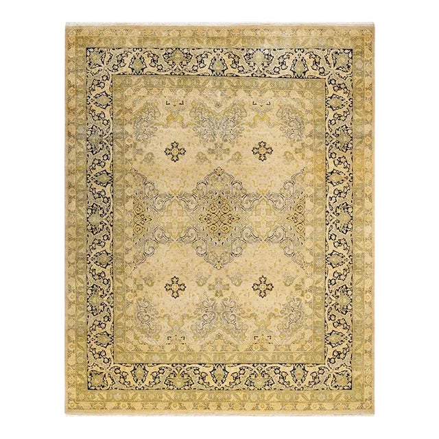 Mogul, One-of-a-Kind Hand-Knotted Area Rug in Ivory, 8' 1" x 10' 1" For Sale