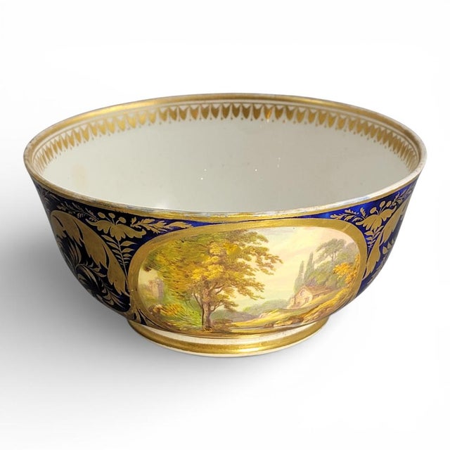 Ceramic Late Georgian Derby Cabinet Bowl with English and Italian Views, 1800s For Sale - Image 7 of 12