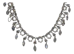 The Brixham: White Gold Diamond Bib Necklace