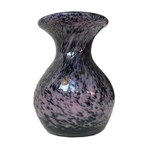 Vintage Black and Purple Spatter Murano Glass Vase from Murano, 1960s