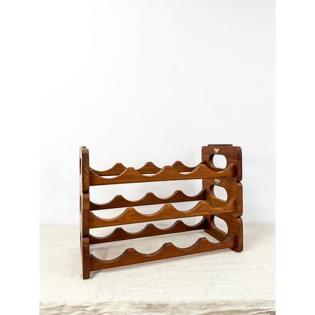 Brown Vintage Selandia Designs Teak 12-Bottle Modular Wine Rack Danish Designs For Sale - Image 8 of 12
