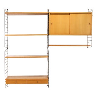 Vintage Wall System in Ash Wood by Kajsa & Nils Nisse Strinning for String, 1960s For Sale