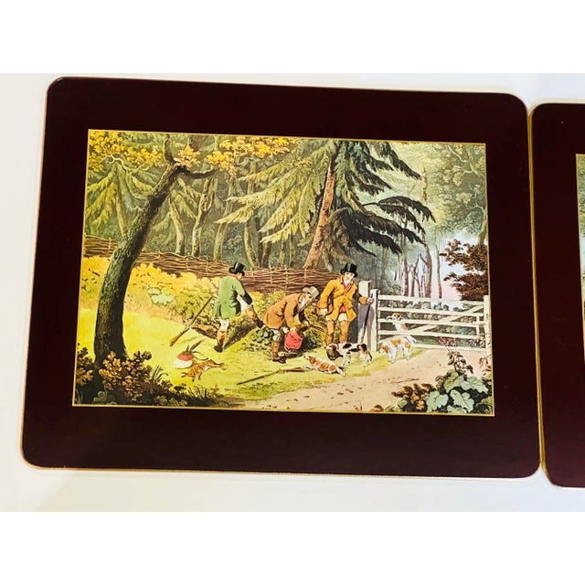 Wood Vintage Sheraton 2 Placemats and Coaster, Set of 6 For Sale - Image 7 of 12