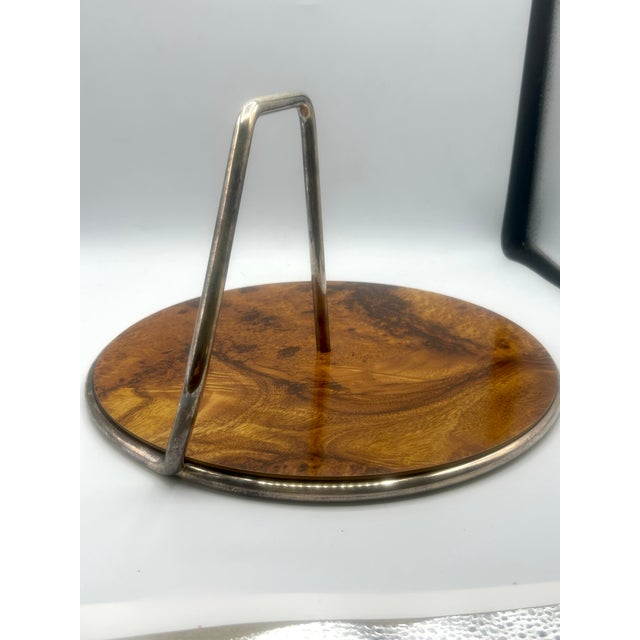 Mid-Century Italian Silverplate and Faux-Bois Serving Tray, For Sale - Image 10 of 15