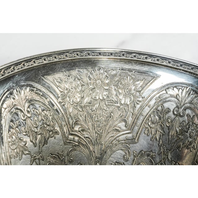Lovely Antique Wilcox Silverplate Fruit Basket Ornate Footed Centerpiece With Handle Traditional Home Decor For Sale - Image 10 of 17