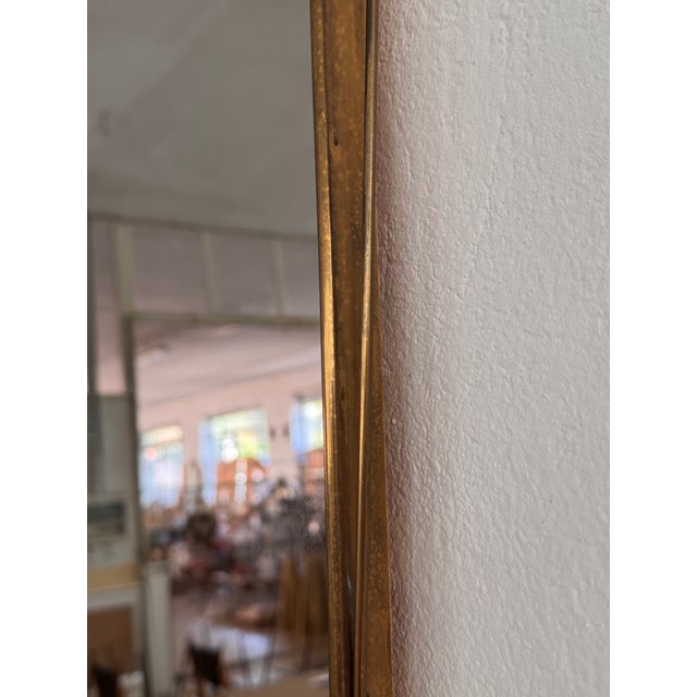 Large Mid-Century Italian Wall Mirror with Brass Frame, 1950s For Sale - Image 14 of 18