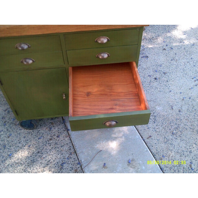 Vintage Kitchen Island With Wheels | Chairish