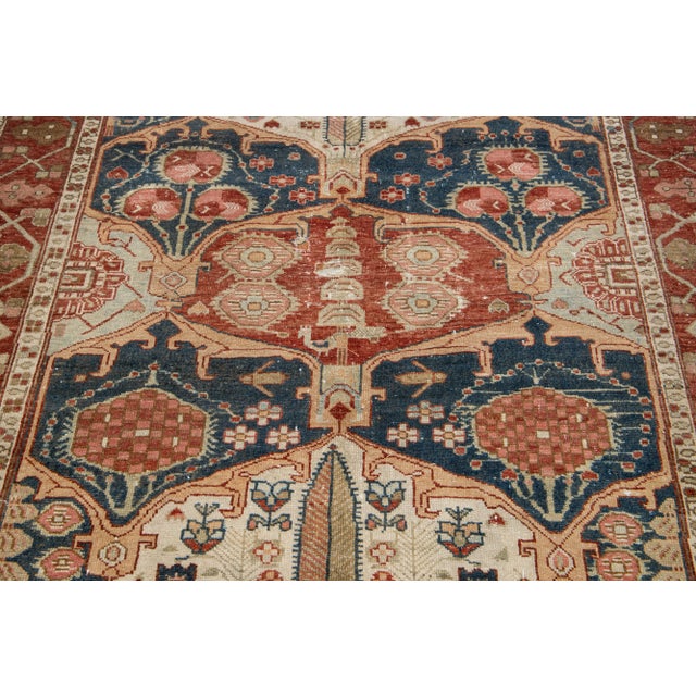 Vintage Persian Handmade Bakhtiari Wool Rug With Allover Design For Sale - Image 9 of 12