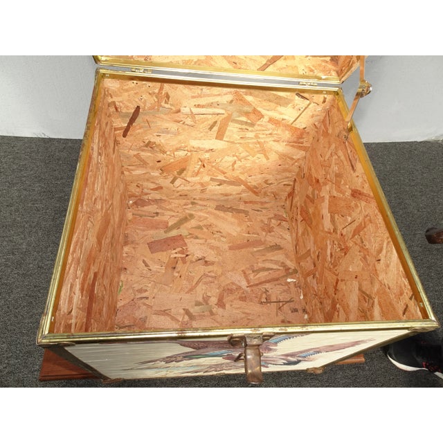 Vintage 16" High Mid Century Modern Storage Box ~ Record Holder Box W Duck Birds For Sale - Image 11 of 12