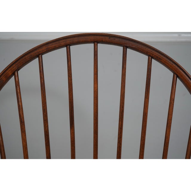 1980s Set of 6 Dr Dimes Mixed Wood Fan Back Windsor Dining Chairs For Sale - Image 5 of 18