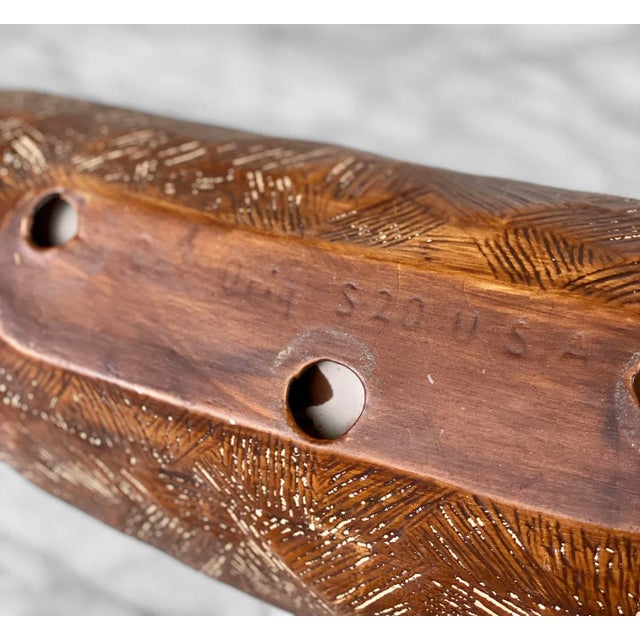 Mid-Century California Pottery Orange Drip Glazed Centerpiece Cigar Ashtray For Sale - Image 9 of 9