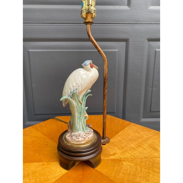 1980s Frederick Cooper for Fitz and Floyd Egret Lamp Chairish