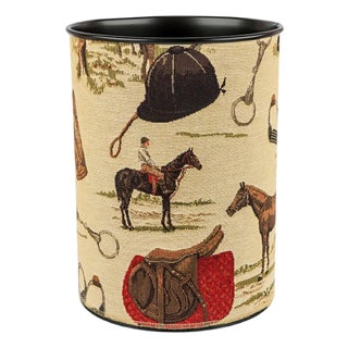 Horse Riding Tapestry Waste Bin For Sale