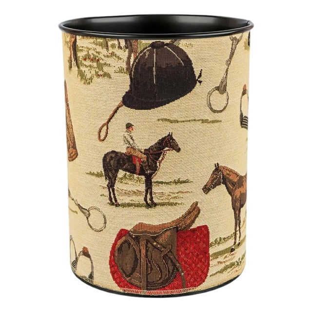 Horse Riding Tapestry Waste Bin For Sale