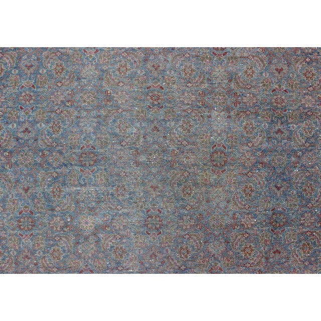 Mauve Large Antique Distressed Persian Tabriz Rug 9'9 X 13'5 For Sale - Image 8 of 11