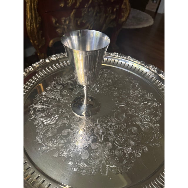 Vintage e.l. De Uberti Dul1 Silverplate Goblets Made in Italy Set of 12 For Sale - Image 15 of 15