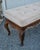 French Country Window Bench Vintage Tufted Upholstered Carved End Stool For Sale - Image 13 of 15