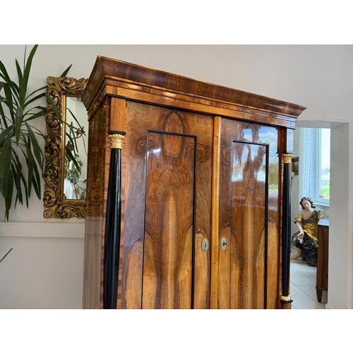 Antique Empire Column Cabinet in Walnut For Sale - Image 15 of 18