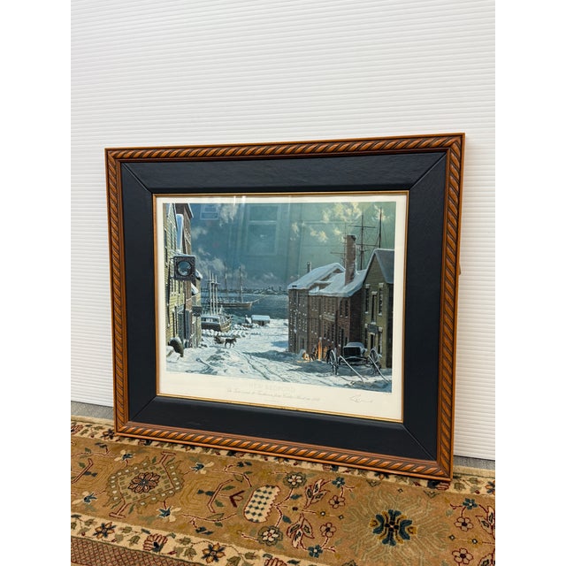 John Stobart New Bedford: The View Across to Fairhaven From Centre Street in 1884 Lithograph, Signed For Sale - Image 12 of 12