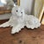 French Antique French Faience Normandy Terracotta White Bavent Spaniel Dog For Sale - Image 3 of 11