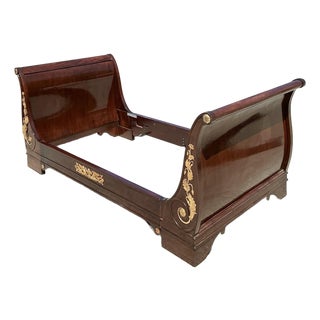 Vintage 19th Century French Empire Sleigh Daybed For Sale