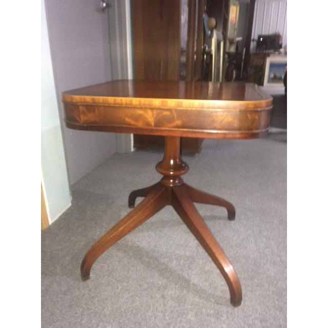 1950s Vintage Heritage Henredon Leather Top Pedestal Side Table Chairish