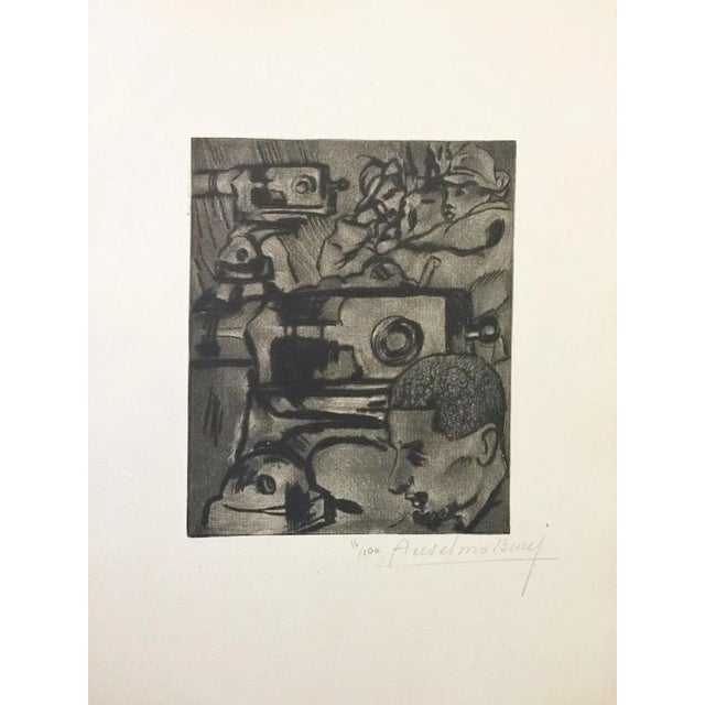 Les Mitrailleuses - Original Etching by Anselmo Bucci - 1917 1917 For Sale