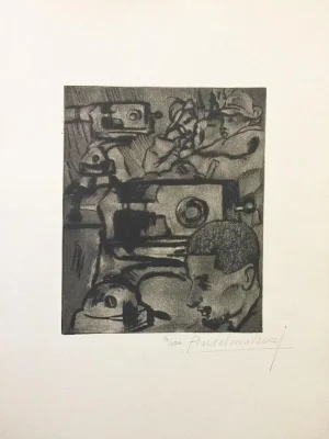 Les Mitrailleuses - Original Etching by Anselmo Bucci - 1917 1917