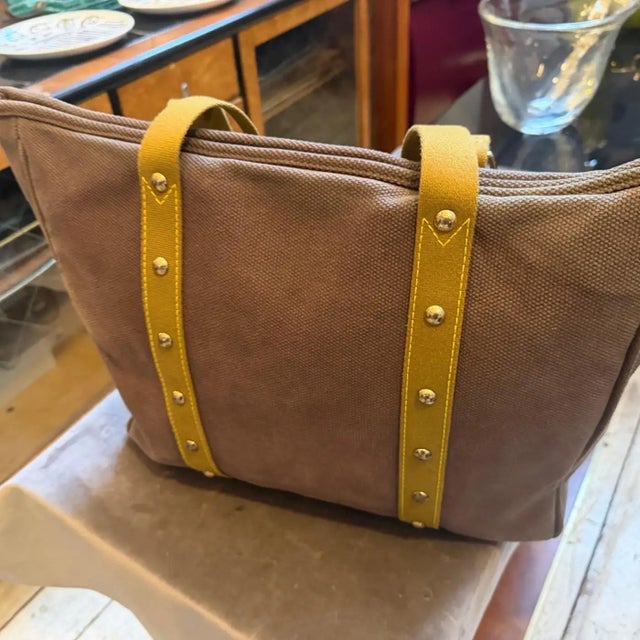 A 2006 Louis Vuitton Antigua Cabas Gm Brown Cotton Tote Bag For Sale - Image 11 of 16