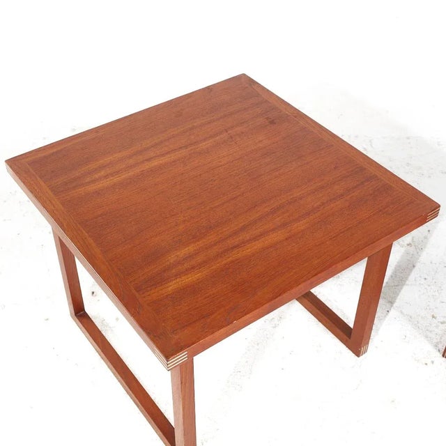 Rud Thygesen for Heltborg Møbler Mid Century Danish Teak Side Tables - Pair For Sale - Image 10 of 12