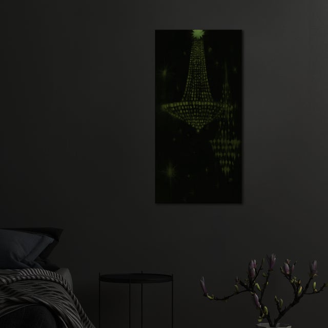 Not Yet Made - Made To Order Modernist Phosphorescent Chandelier Print on Canvas For Sale - Image 5 of 5