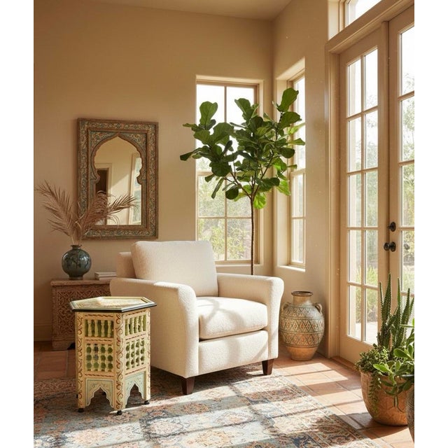 Hand-Painted Moroccan Hexagonal Side Table – "Zouaq" Style For Sale - Image 9 of 9