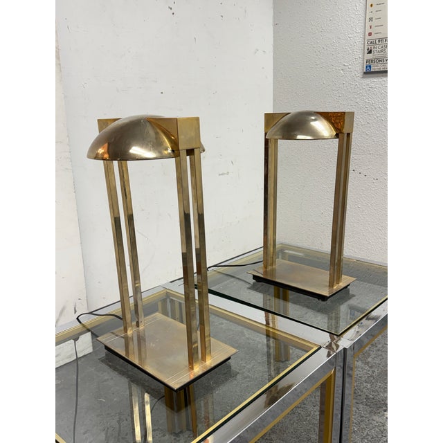 1970s Relux Milano Chrome + Brass 1970's Table Lamps, Pair For Sale - Image 5 of 12