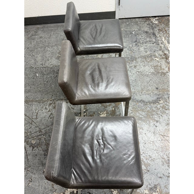 Metal Room & Board Modern Lira Counter Stools, Set of Three For Sale - Image 7 of 12