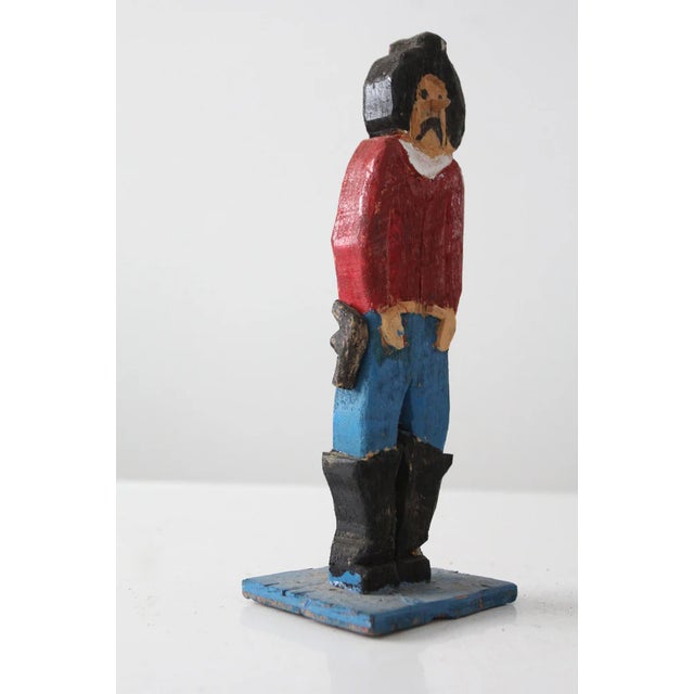 Farmhouse Vintage Western Folk Art Cowboy For Sale - Image 3 of 5