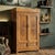 1920s Antique Indian Hand-Carved Wooden Armoire | Rustic Sunburst Farmhouse Storage Cabinet 62x38 For Sale - Image 5 of 5