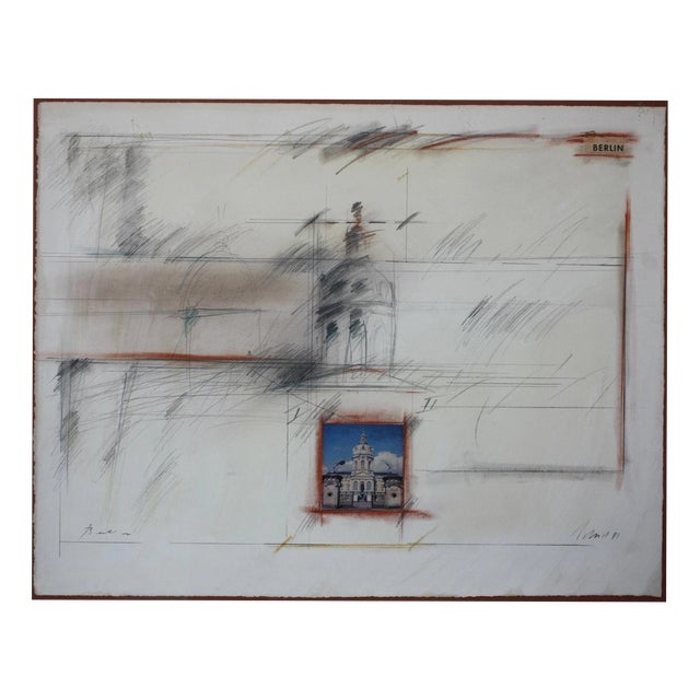 Schmid Heinrich, City View, 1981, Pencil on Paper For Sale