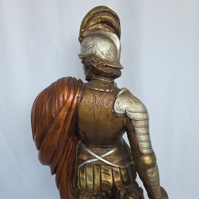 Mid 20th Century Spanish Revival 16th Century Style Spanish Conquistador Chalkware Statue For Sale - Image 9 of 10