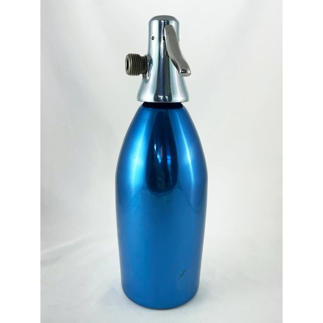 Mid-Century Modern Italian Mid Century Modern Blue Seltzer Bottle – Saccab Milano For Sale - Image 3 of 7