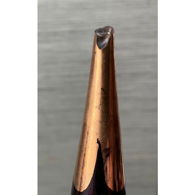 Ruby Red Antique Bohemian Gold Guilt Ruby Glass Decanters, for Middle Eastern Market - a Pair For Sale - Image 8 of 12