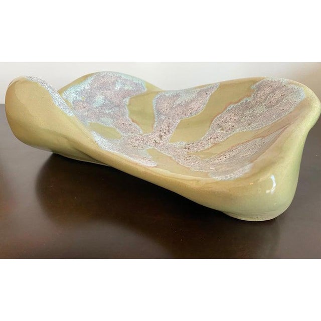 Yellow Mariana Van Allesch 1940s American Studio Pottery Bowl For Sale - Image 8 of 13